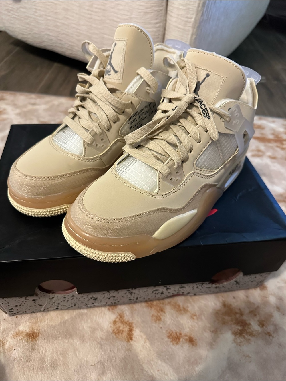 Off-White x Air Jordan 4 Retro SP Sail Women’s 7.5 CV9388-100 w/ Box/Extra Laces